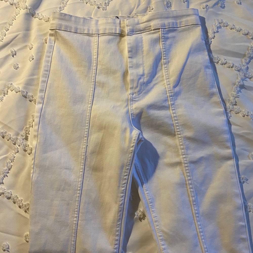Zara High Waisted Skinny Jeans Split Hem